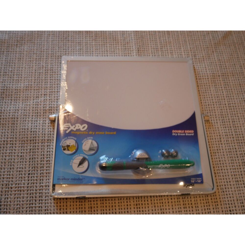 Expo Magnetic Dry Erase Board 10x10 Double Sided with Marker Magnets New